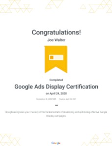 Google Ads Display Certification : Google